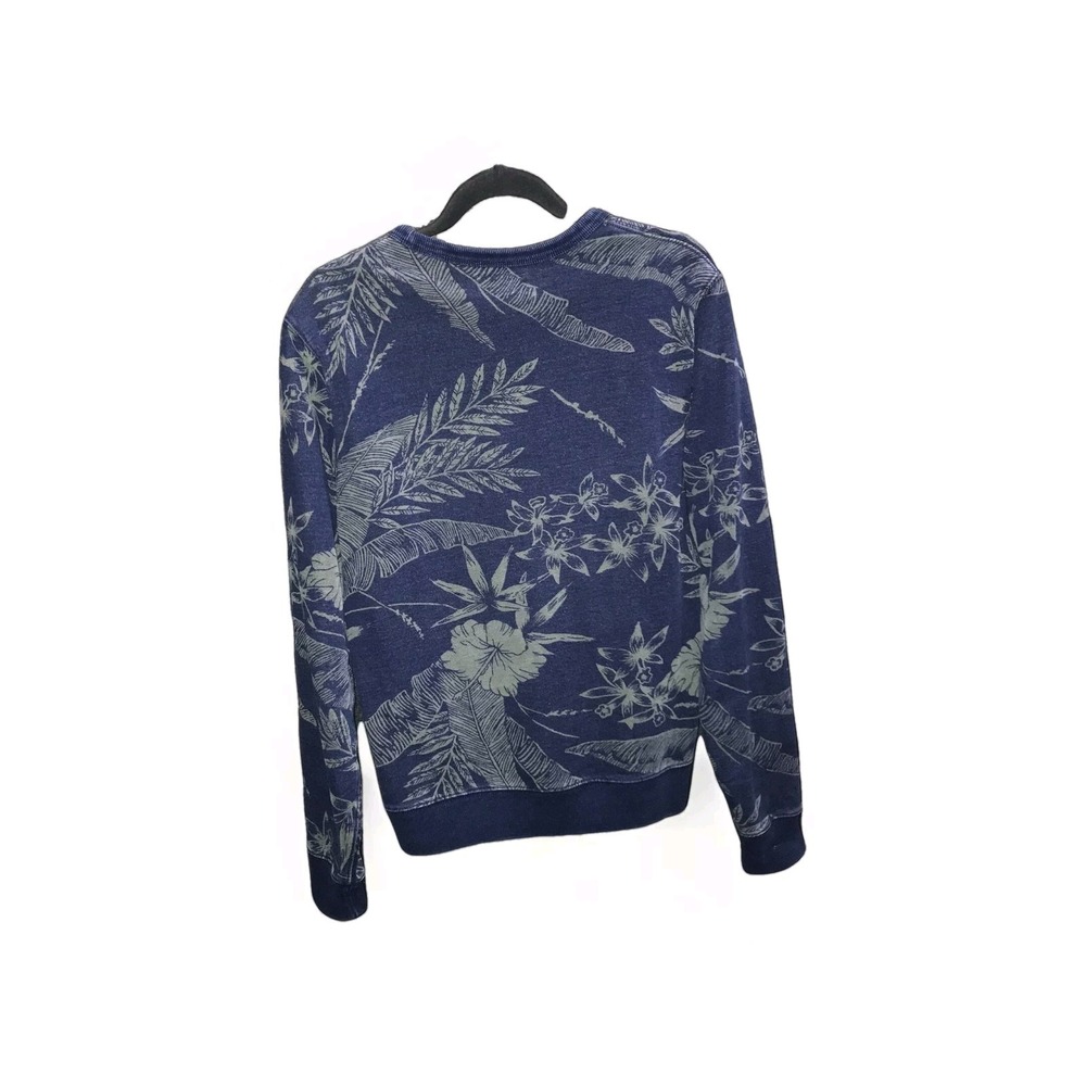 Wallace & Barnes Terry Sweatshirt Blue Floral Crew Pullover‎ Sweater Mens Small - Picture 5 of 9